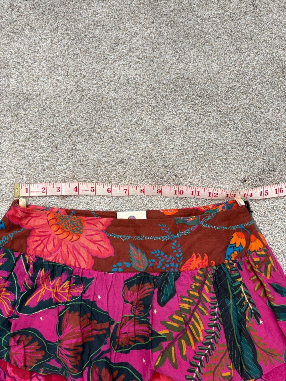Farm Rio for Anthropologie cotton Floral Tiered Ruffle Skirt - Picture 4 of 7